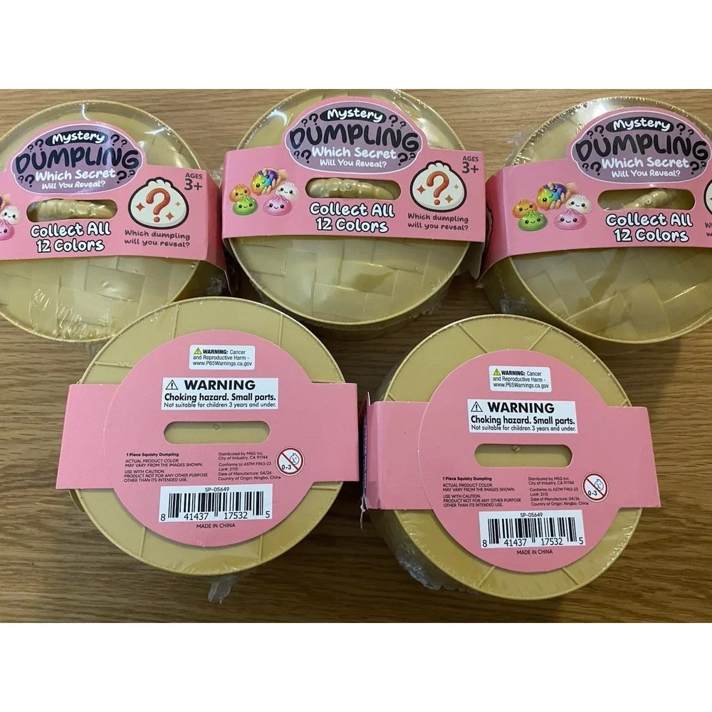 Lot of 5 MYSTERY DUMPLING Squishy Ages 3+  New & Sealed
